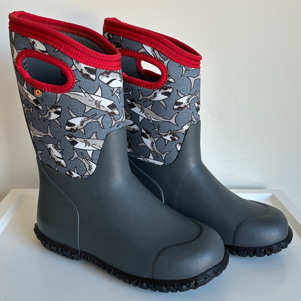 Bogs Winter Snow Boots K Durham Grasp Waterproof Insulated Shark Youth Size 3 - Picture 3 of 17